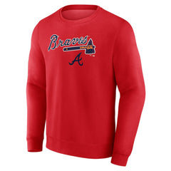 Atlanta Braves Team Lockup Sweatshirt - Red