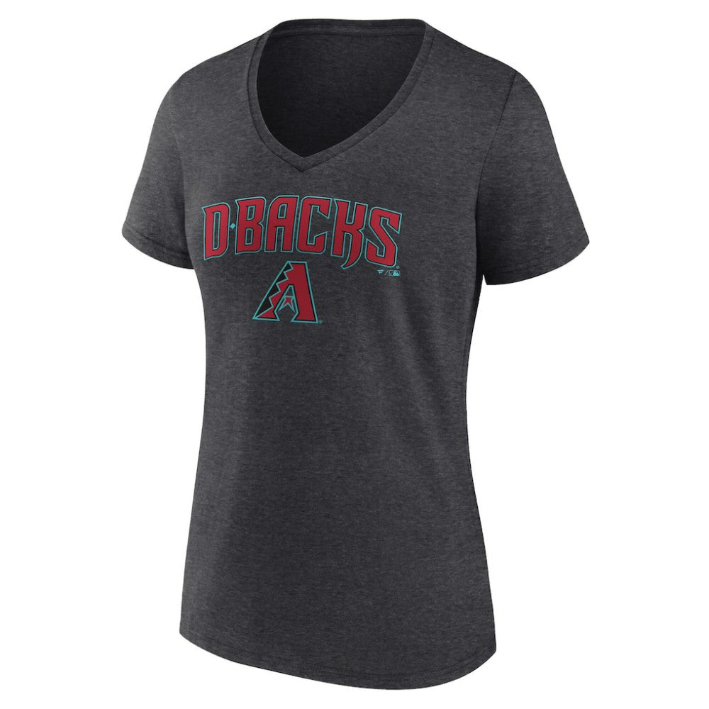Arizona Diamondbacks Women's Team Lockup V-Neck T-Shirt - Charcoal