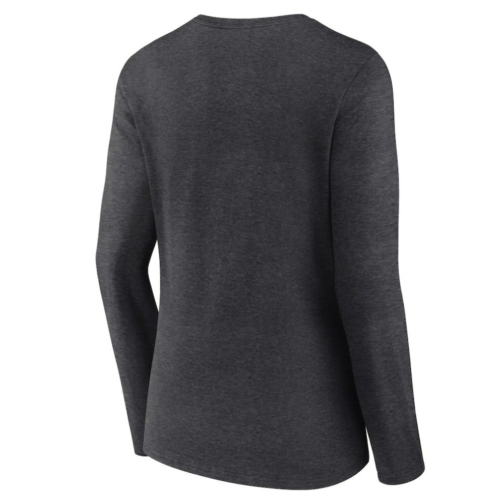 Boston Red Sox Women's Team Lockup Long Sleeve V-Neck T-Shirt - Charcoal