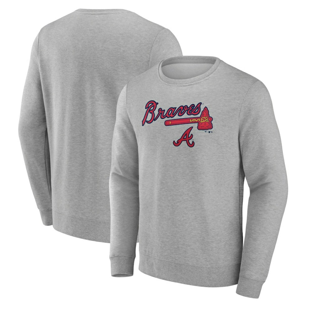 Atlanta Braves Team Lockup Sweatshirt - Gray