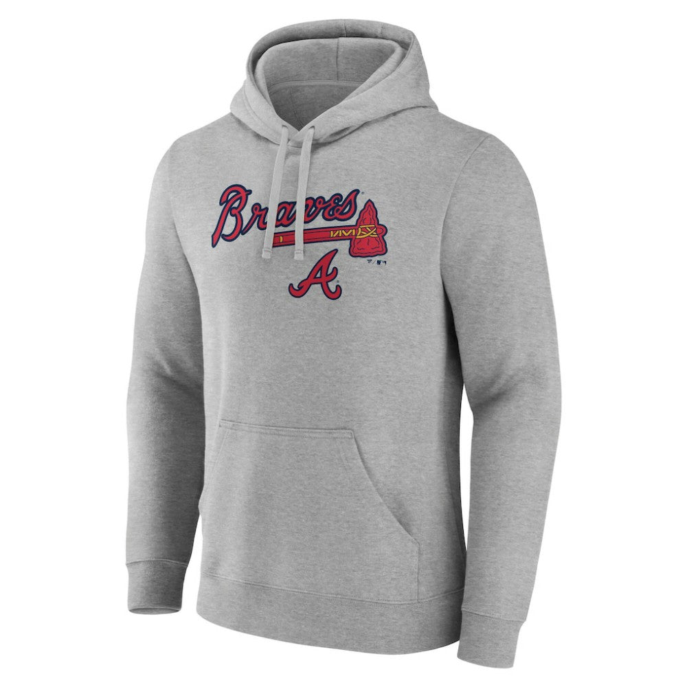 Atlanta Braves Team Lockup Hoodie - Gray