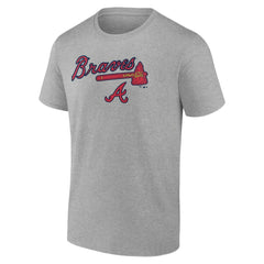 Atlanta Braves Team Lockup T-Shirt - Heather Gray