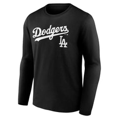 Los Angeles Dodgers Team Lockup Long Sleeve T-Shirt - Black