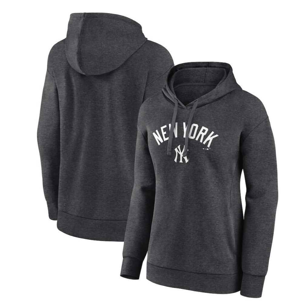 New York Yankees Women's Team Lockup Hoodie - Charcoal