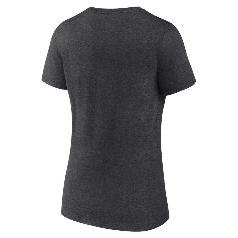 Philadelphia Phillies Women's Team Lockup V-Neck T-Shirt - Charcoal