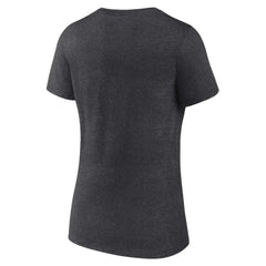 Philadelphia Phillies Women's Team Lockup V-Neck T-Shirt - Charcoal