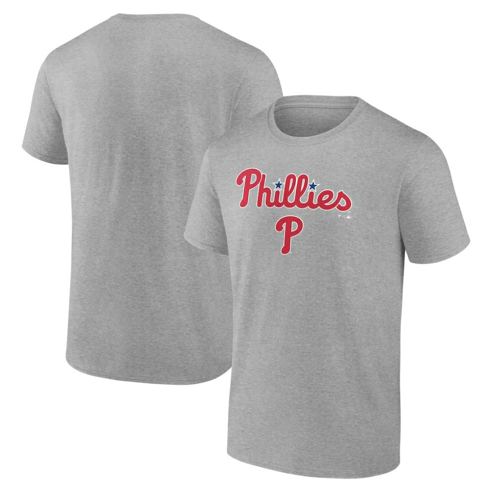 Philadelphia Phillies Team Lockup T-Shirt - Heather Gray