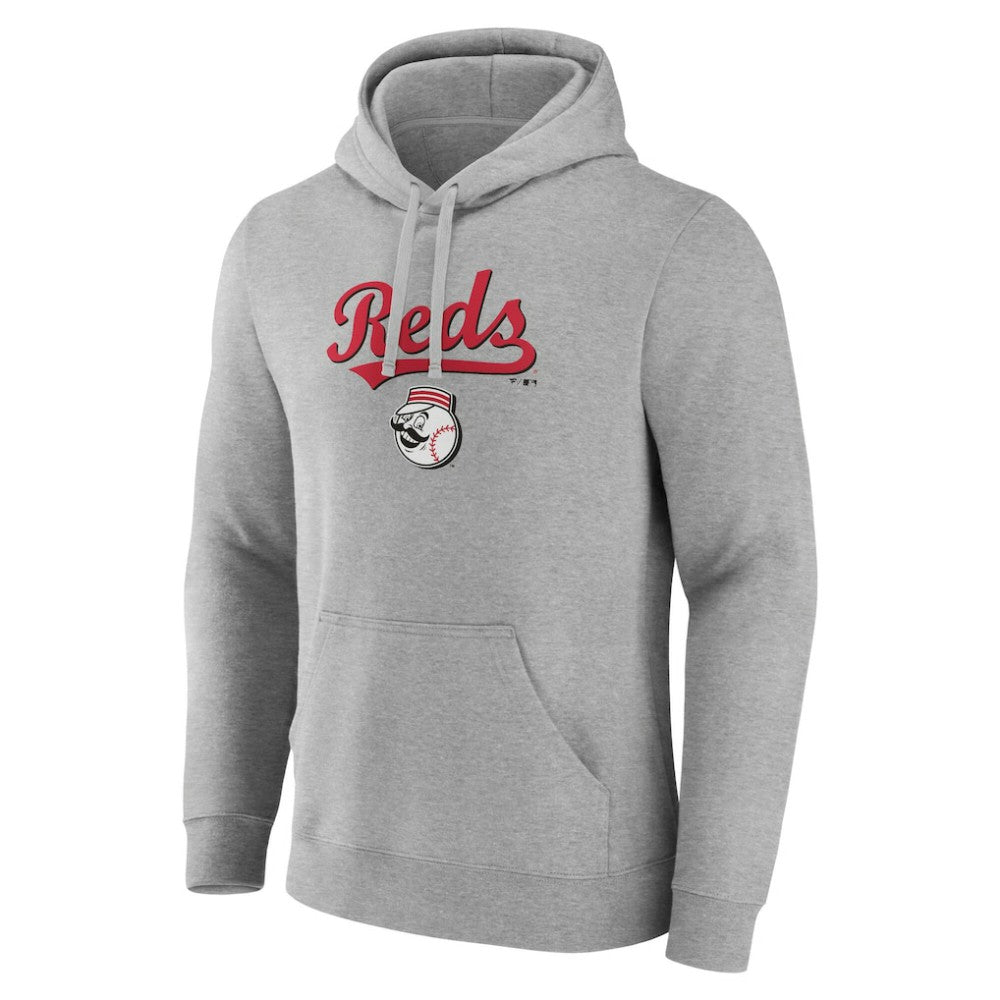 Cincinnati Reds Team Lockup Hoodie - Gray