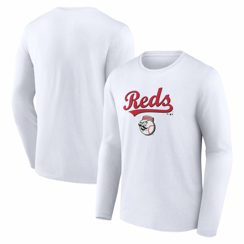 Cincinnati Reds Team Lockup Long Sleeve T-Shirt - White