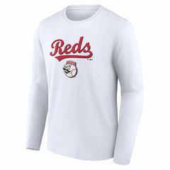 Cincinnati Reds Team Lockup Long Sleeve T-Shirt - White