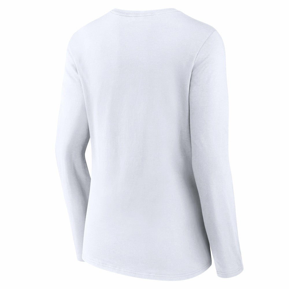 Cincinnati Reds Women's Team Lockup Long Sleeve V-Neck T-Shirt - White