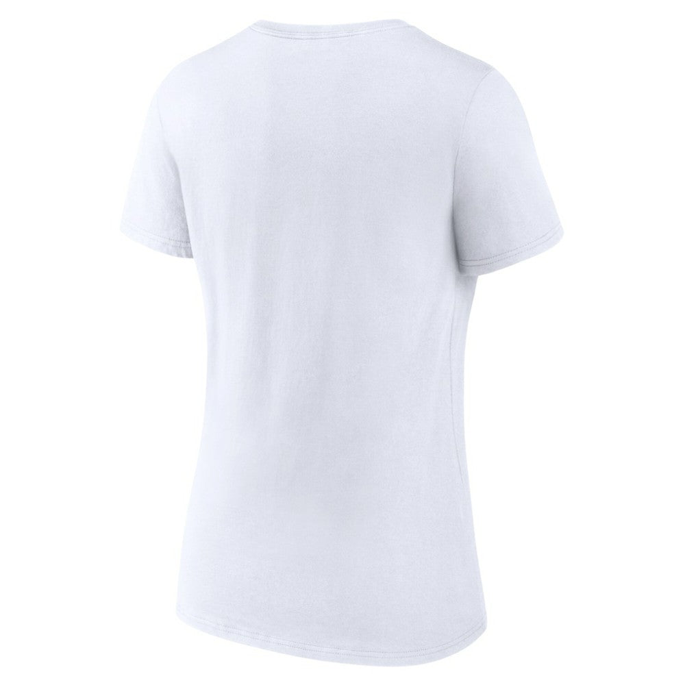 Detroit Tigers Women's Team Lockup V-Neck T-Shirt - White