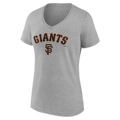 San Francisco Giants Women's Team Lockup V-Neck T-Shirt - Gray
