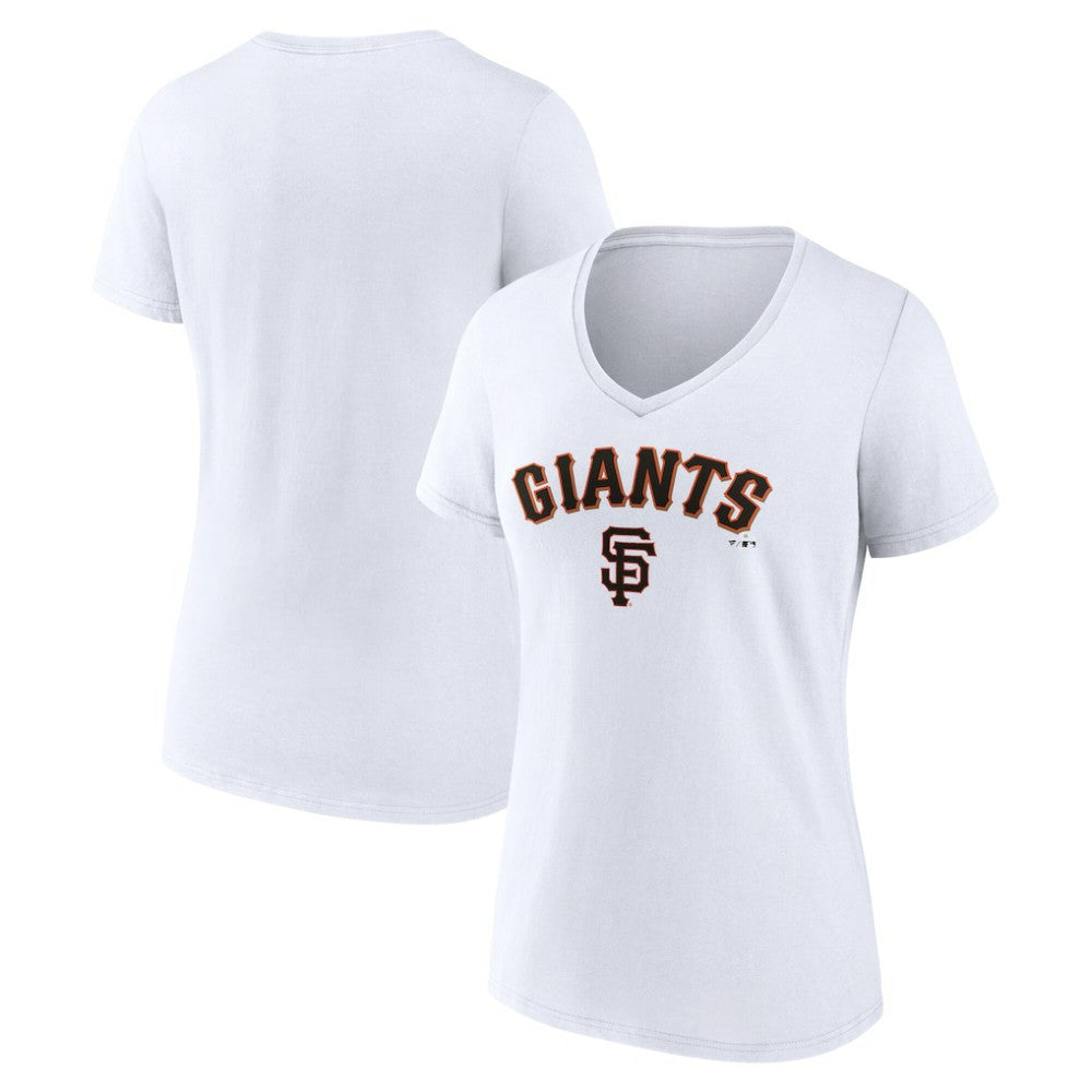San Francisco Giants Women's Team Lockup V-Neck T-Shirt - White