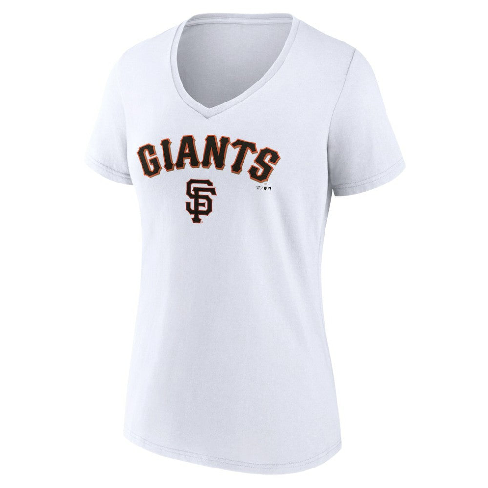 San Francisco Giants Women's Team Lockup V-Neck T-Shirt - White