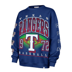 Texas Rangers Women's Trendy Team Go Big Oversized Sweatshirt - Royal | 47 brand