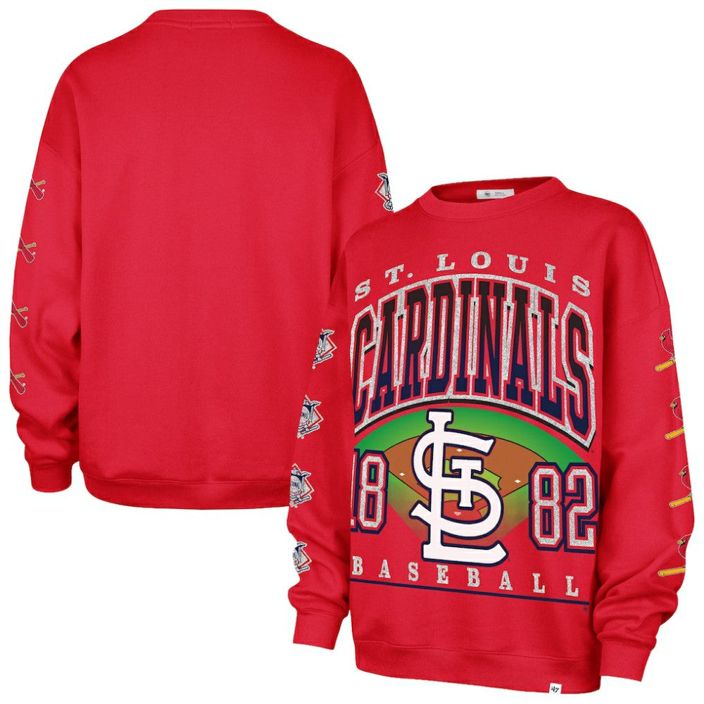 St. Louis Cardinals Women's Trendy Team Go Big Oversized Sweatshirt - Red | 47 brand