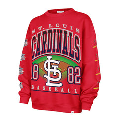 St. Louis Cardinals Women's Trendy Team Go Big Oversized Sweatshirt - Red | 47 brand