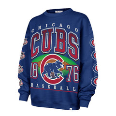 Chicago Cubs Women's Trendy Team Go Big Oversized Sweatshirt - Royal | 47 brand