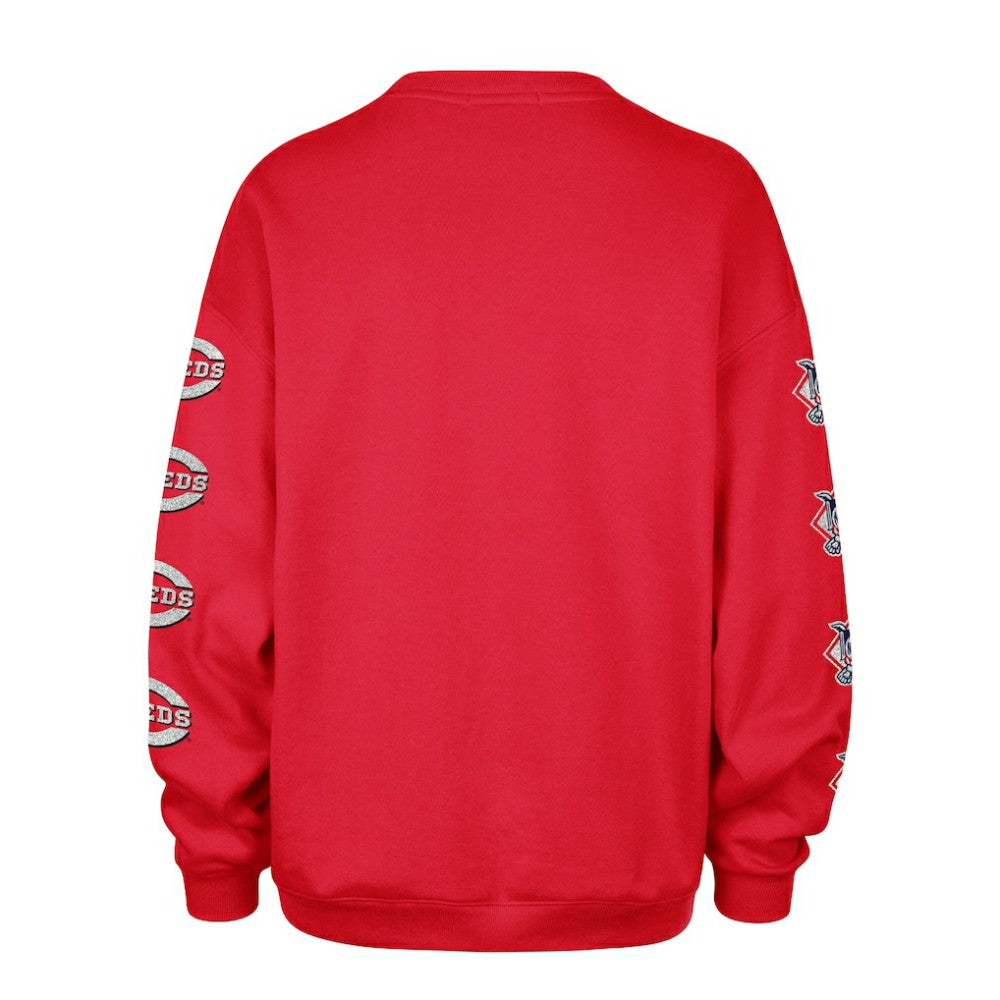 Cincinnati Reds Women's Trendy Team Go Big Oversized Sweatshirt - Red | 47 brand