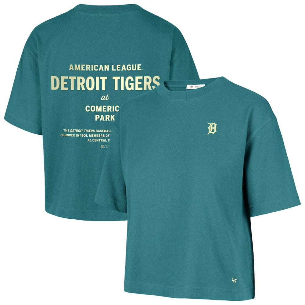 Detroit Tigers Women's Contemporary Basics Leon City T-Shirt - Teal | 47 brand