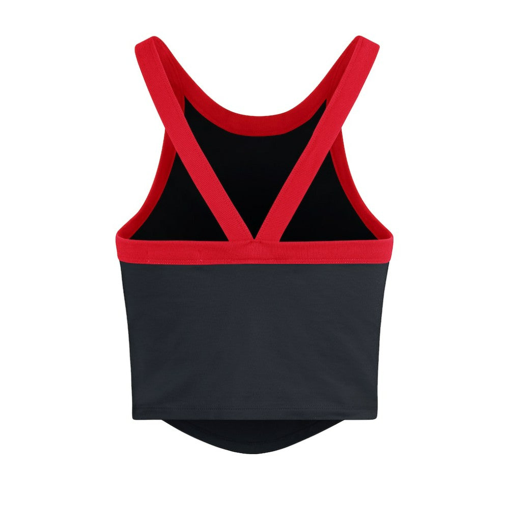 Atlanta Braves Women's Trendy Team Rally Sporty Cropped Racerback Tank Top - Black | 47 brand