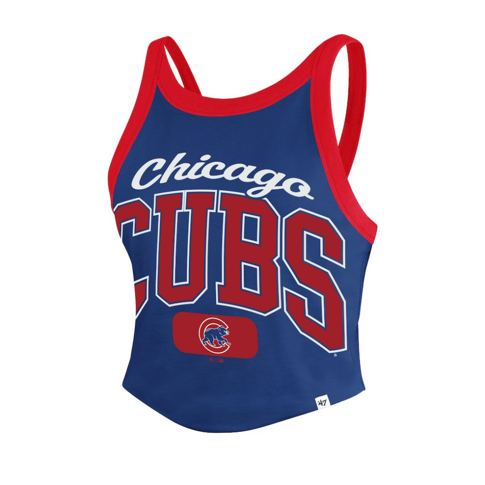 Chicago Cubs Women's Trendy Team Rally Sporty Cropped Racerback Tank Top - Royal | 47 brand