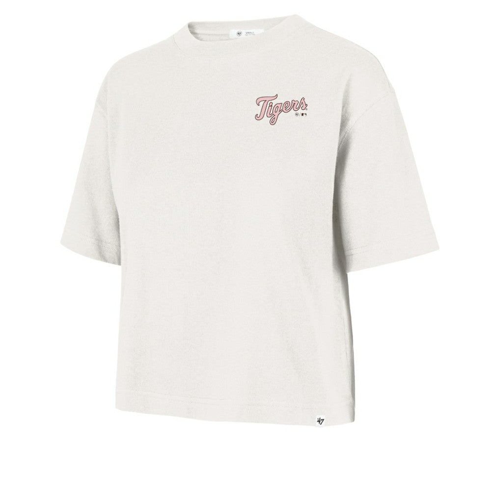 Detroit Tigers Women's Love Letter Reed City T-Shirt - Cream | 47 brand