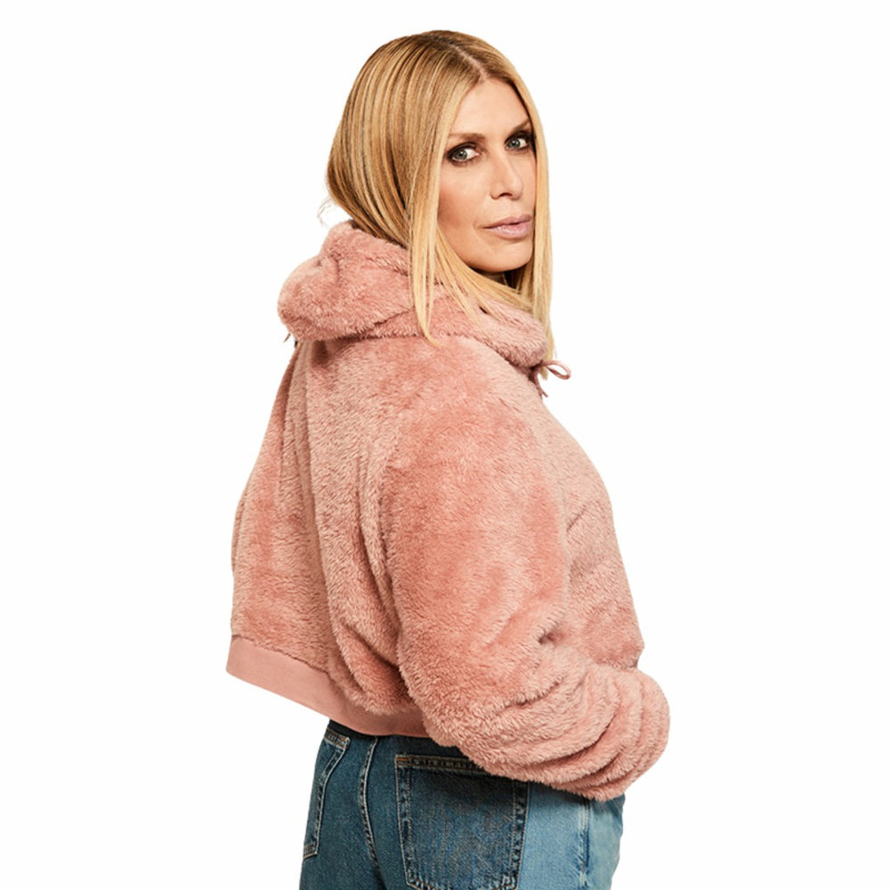 NFL Detroit Lions Jill Martin Women's Tonal Sherpa Cropped Hoodie