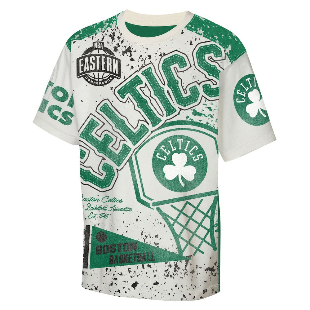 Boston Celtics Outerstuff Youth Top Player All-Over-Print T-Shirt - Cream cheap
