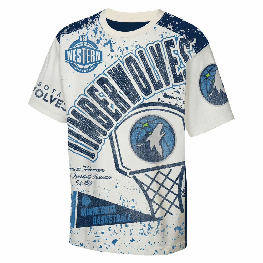 Minnesota Timberwolves Outerstuff Youth Top Player All-Over-Print T-Shirt - Cream shop