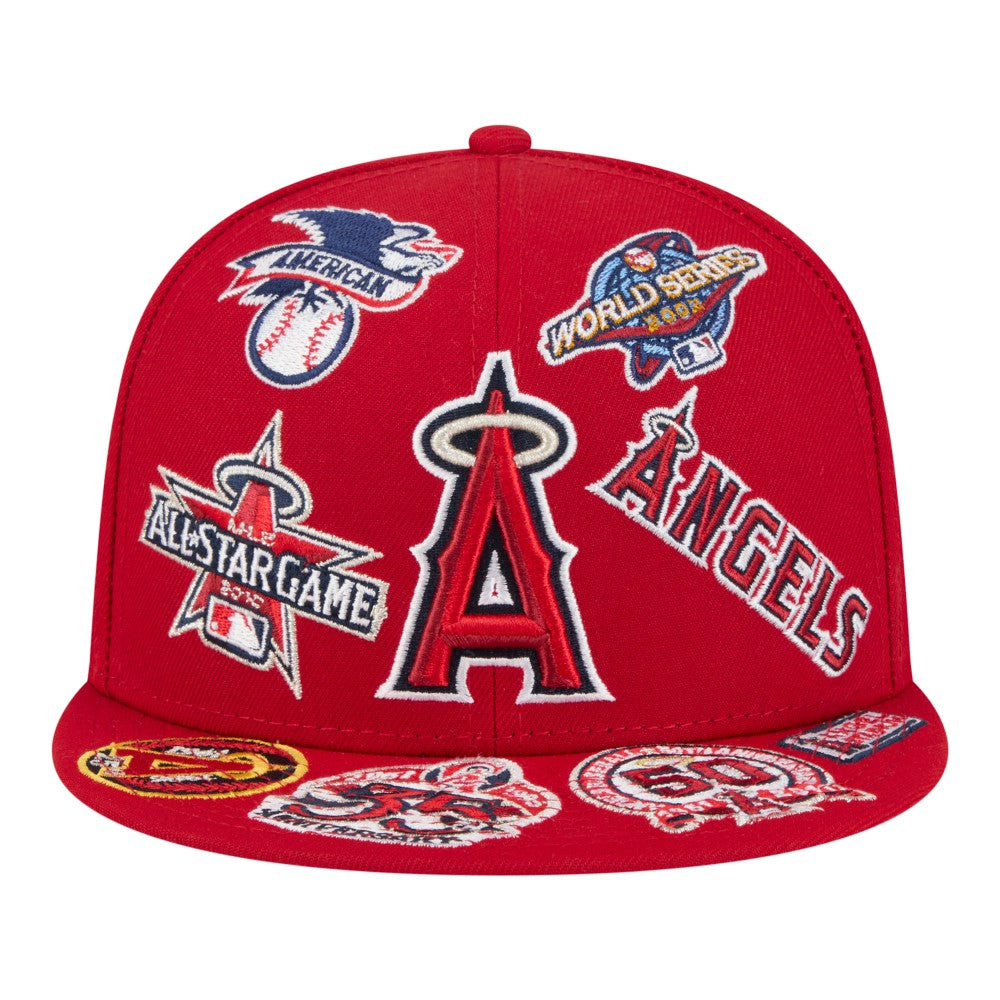 Los Angeles Angels All Over 59FIFTY Fitted Hat - Red | New Era