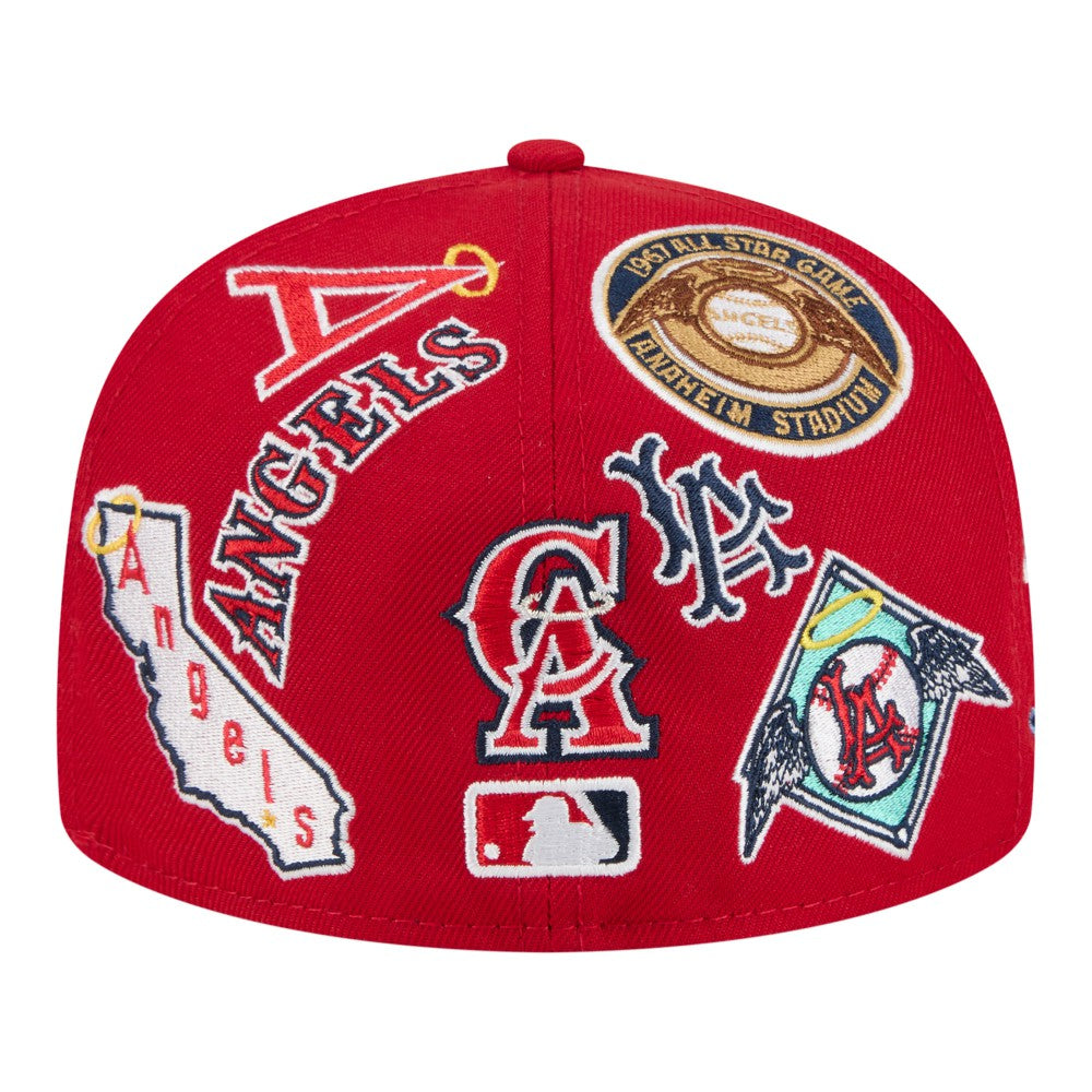 Los Angeles Angels All Over 59FIFTY Fitted Hat - Red | New Era