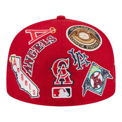 Los Angeles Angels All Over 59FIFTY Fitted Hat - Red | New Era