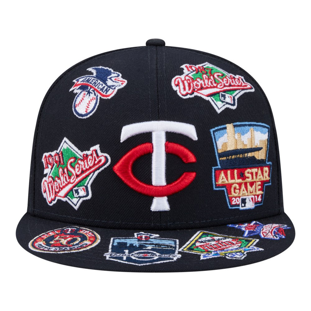 Minnesota Twins All Over 59FIFTY Fitted Hat - Navy | New Era