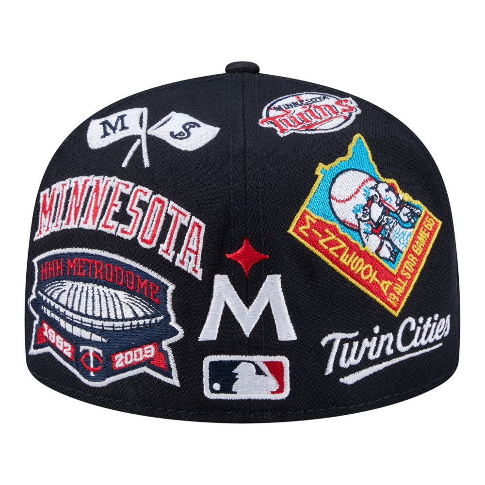 Minnesota Twins All Over 59FIFTY Fitted Hat - Navy | New Era