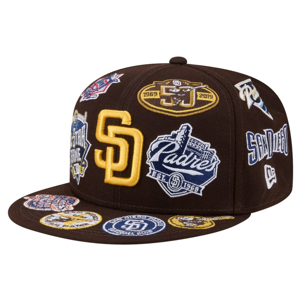 San Diego Padres All Over 59FIFTY Fitted Hat - Brown | New Era