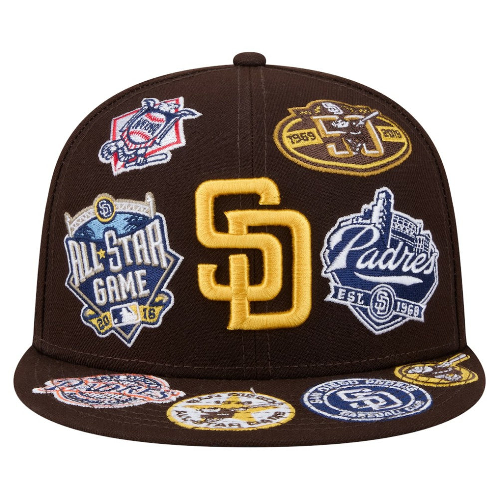San Diego Padres All Over 59FIFTY Fitted Hat - Brown | New Era