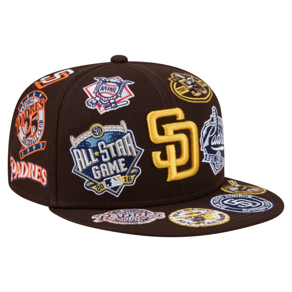 San Diego Padres All Over 59FIFTY Fitted Hat - Brown | New Era