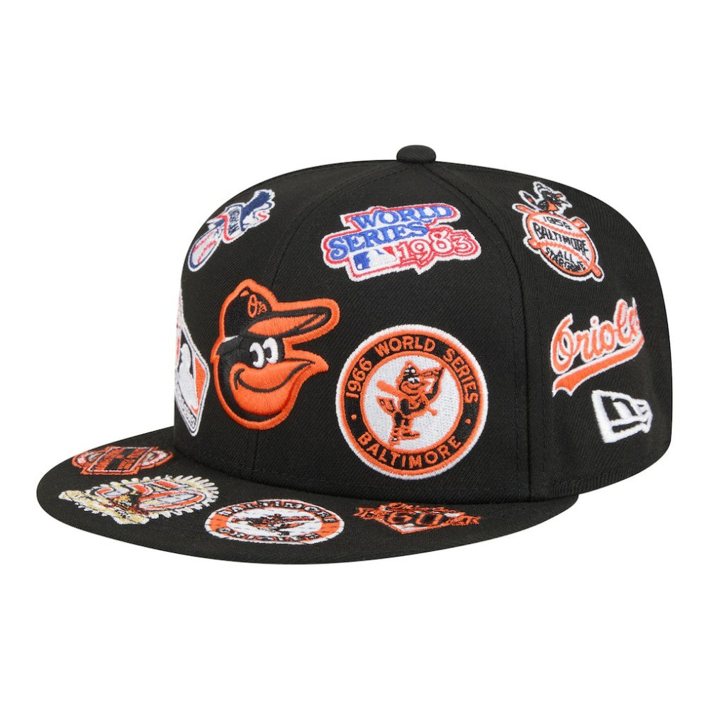 Baltimore Orioles All Over 59FIFTY Fitted Hat - Black | New Era