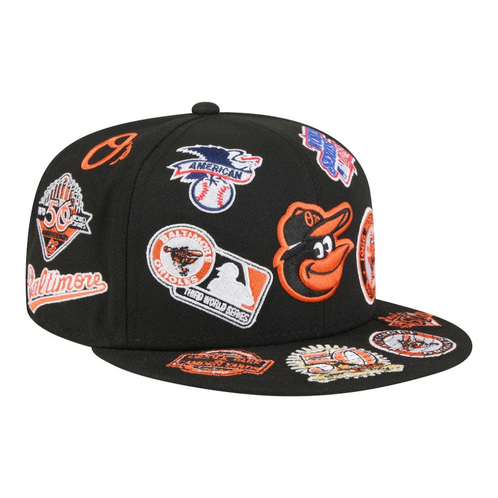 Baltimore Orioles All Over 59FIFTY Fitted Hat - Black | New Era