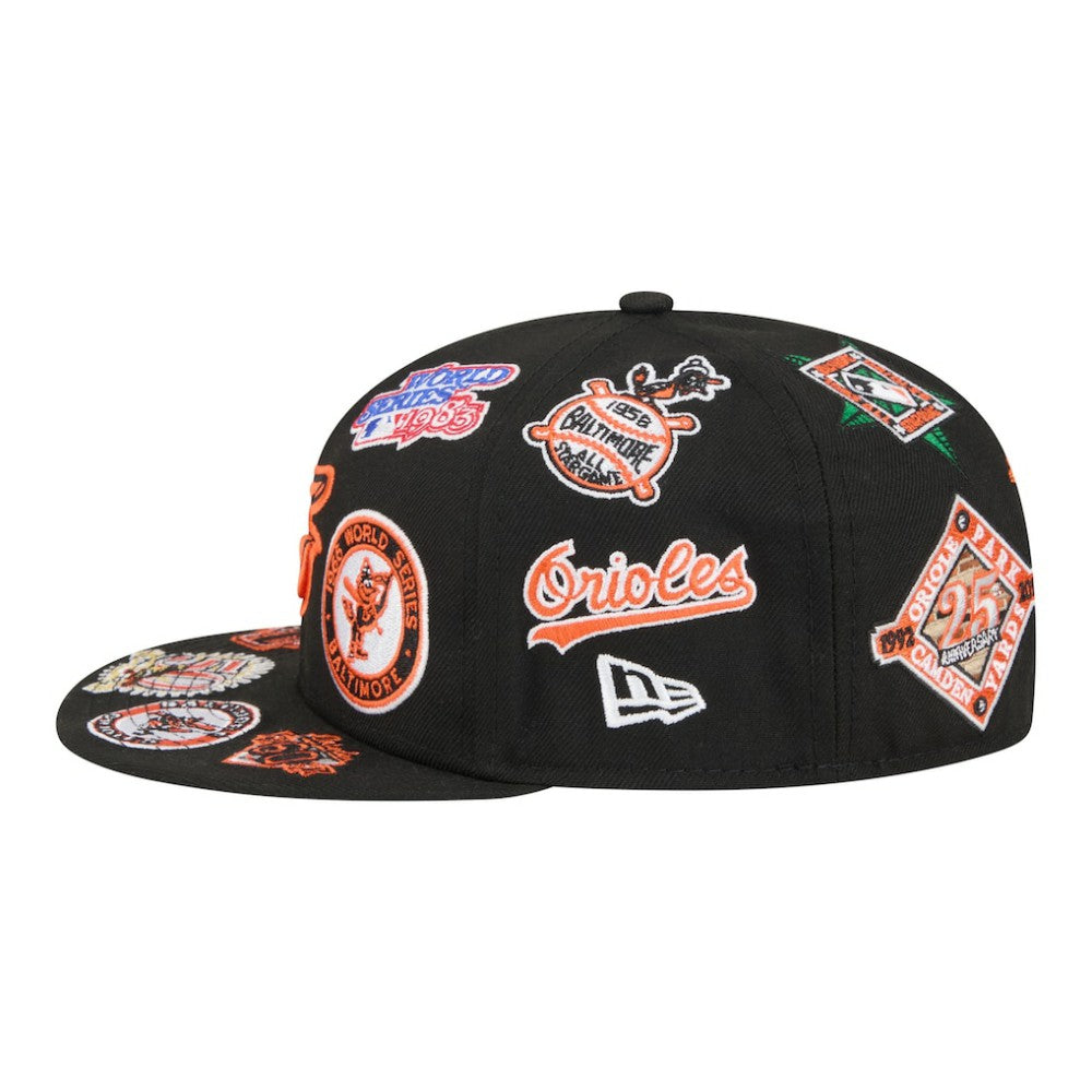 Baltimore Orioles All Over 59FIFTY Fitted Hat - Black | New Era