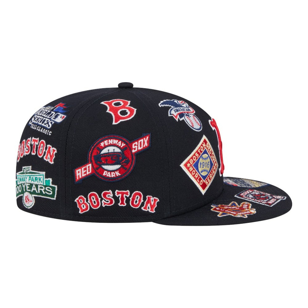 Boston Red Sox All Over 59FIFTY Fitted Hat - Navy | New Era