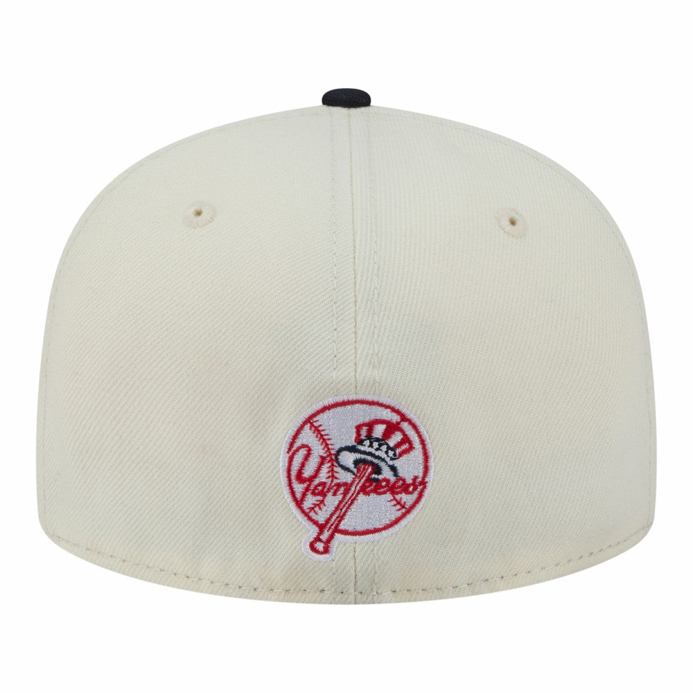 New York Yankees Two-Tone Stitch 59FIFTY Fitted Hat - Cream | New Era