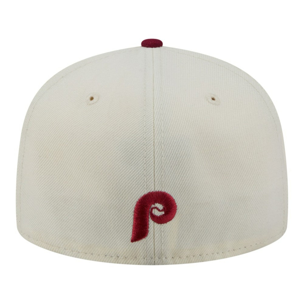 Philadelphia Phillies Two-Tone Stitch 59FIFTY Fitted Hat - Cream | New Era