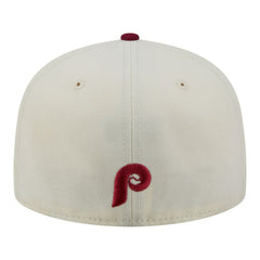 Philadelphia Phillies Two-Tone Stitch 59FIFTY Fitted Hat - Cream | New Era