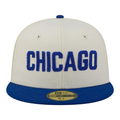 Chicago Cubs Two-Tone Stitch 59FIFTY Fitted Hat - Cream | New Era