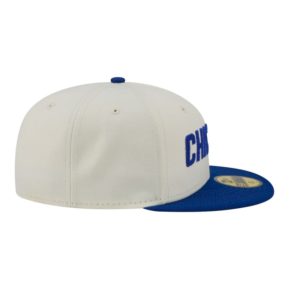 Chicago Cubs Two-Tone Stitch 59FIFTY Fitted Hat - Cream | New Era