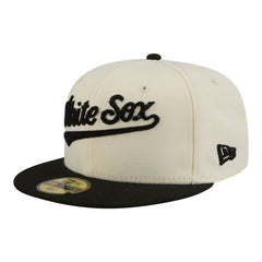 Chicago White Sox Two-Tone Stitch 59FIFTY Fitted Hat - Cream | New Era