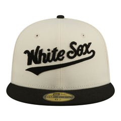 Chicago White Sox Two-Tone Stitch 59FIFTY Fitted Hat - Cream | New Era